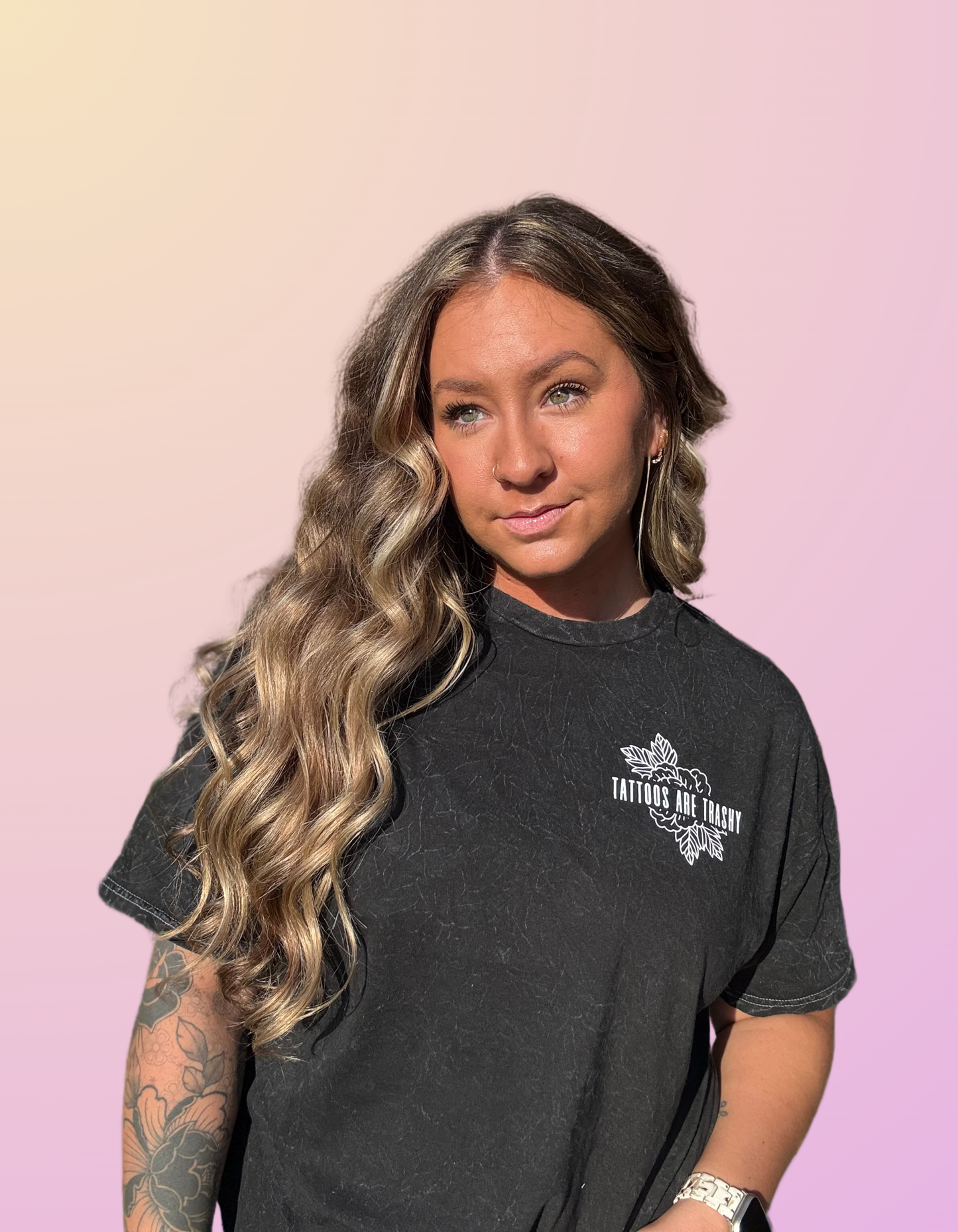 "Tattoos Are Trashy" Mineral Wash Tee