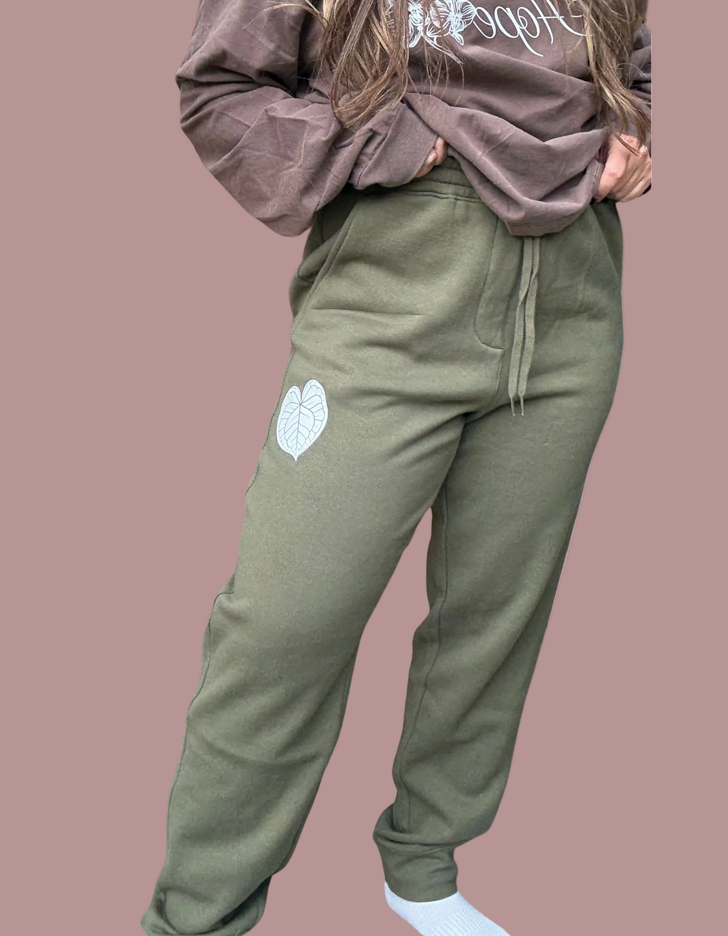 "Anthurium" Army Green Sweatpants