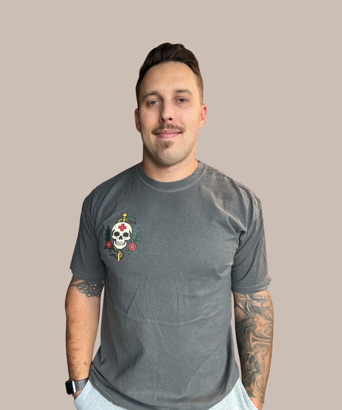 "Rod of Asclepius" Pepper Tee