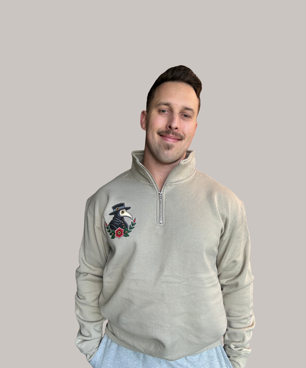 "Plague Doctor" Quarter Zip Sweatshirt