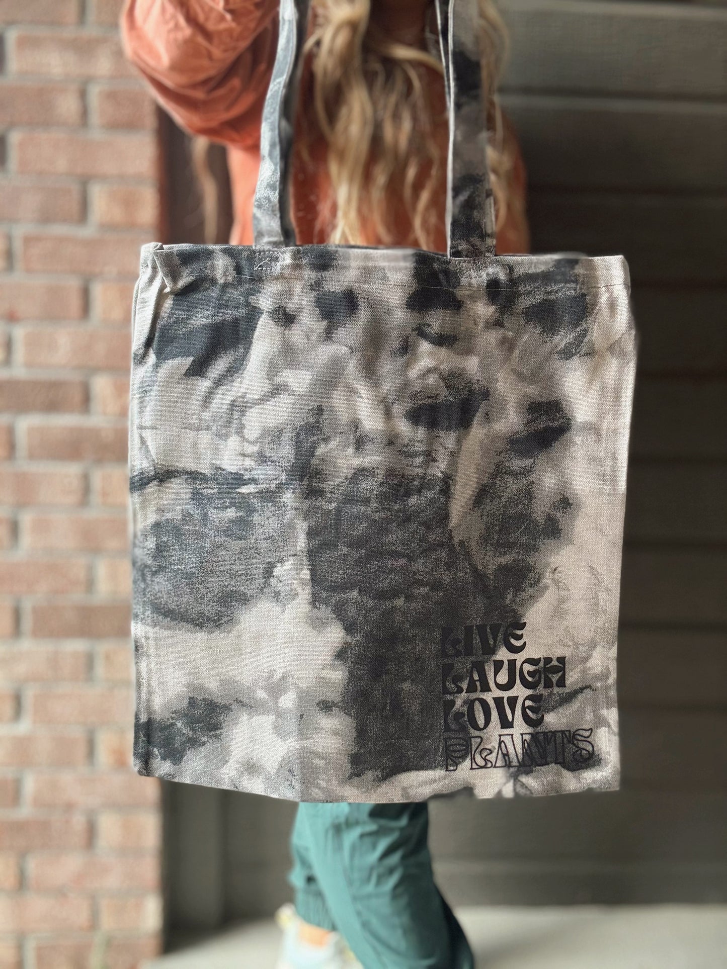 Live Laugh Love Canvas Tie Dye Tote