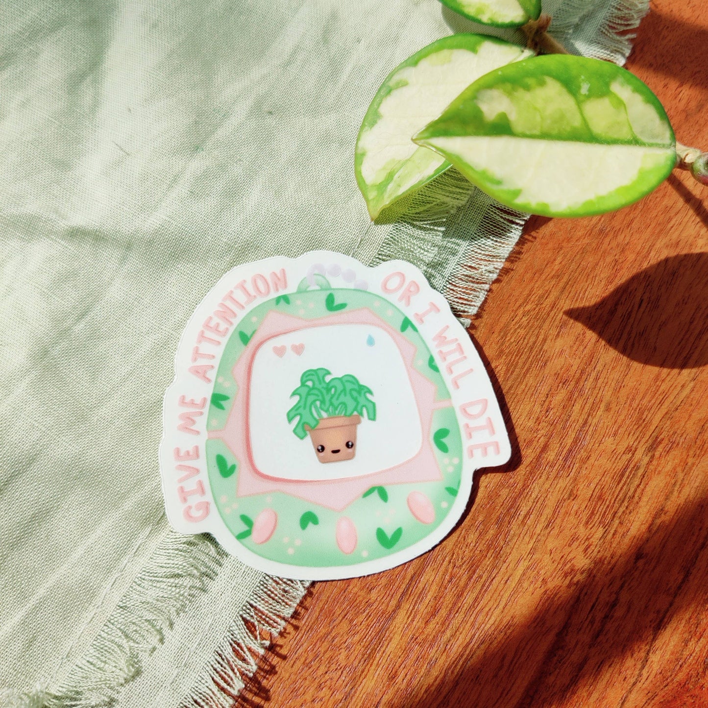Tamagotchi Pet Plant Clear Vinyl Sticker