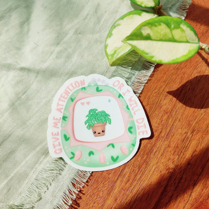 Tamagotchi Pet Plant Clear Vinyl Sticker