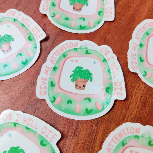 Tamagotchi Pet Plant Clear Vinyl Sticker