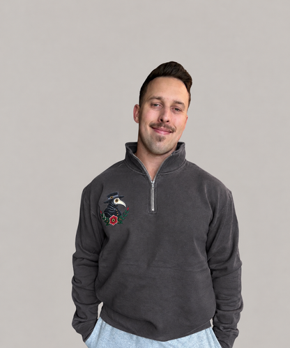 "Plague Doctor" Quarter Zip Sweatshirt