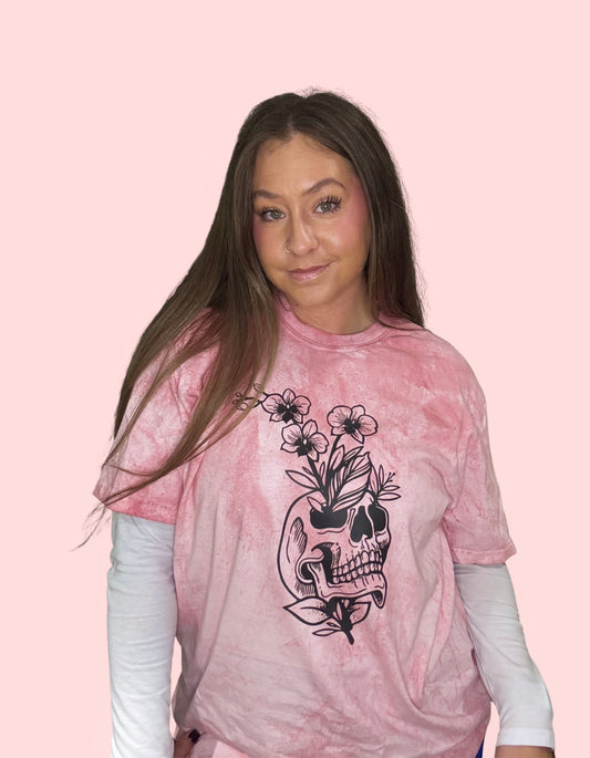 "Orchid Skull" Clay Splash Tee
