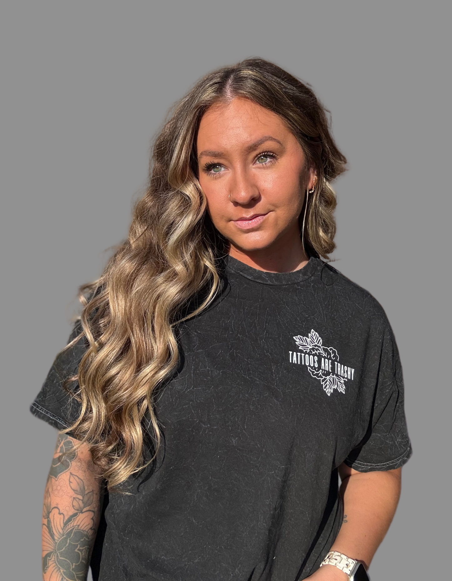 "Tattoos Are Trashy" Mineral Wash Tee