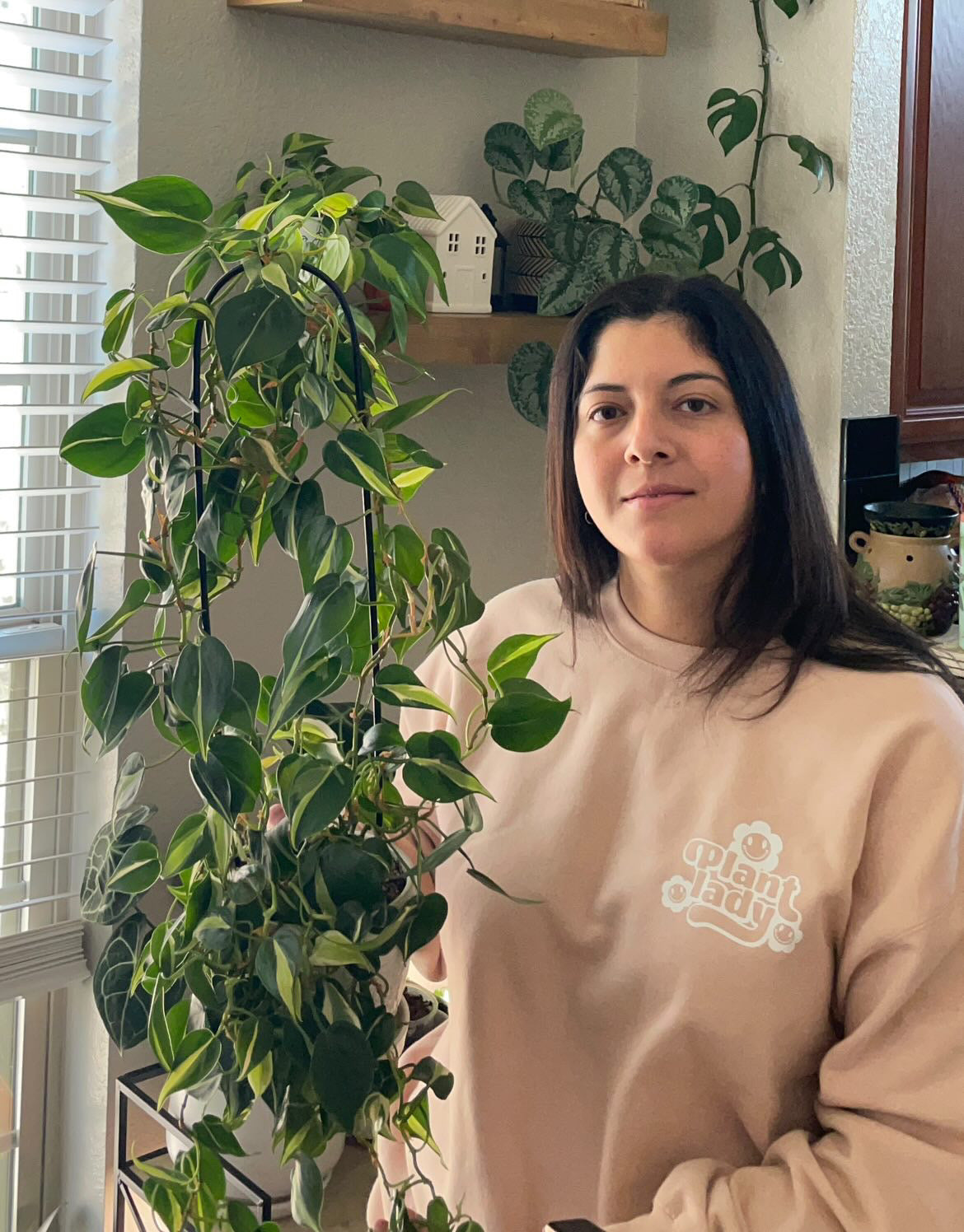 Dusty Rose Plant Lady Crewneck