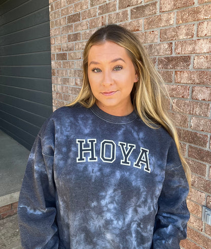 HOYA Black Crystal Tie Dye Crew