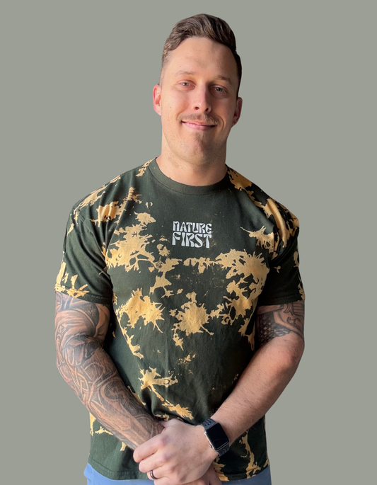 "Nature First" Green Bleach Tee