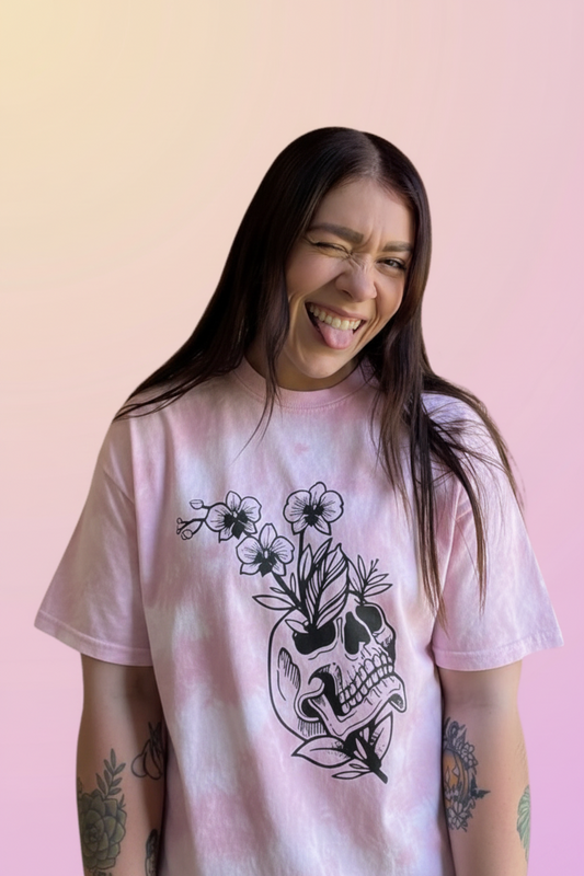 "Orchid Skull" Crystal Tee