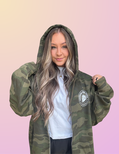 "Certified Green Thumb" Camo Full-Zip Hoodie
