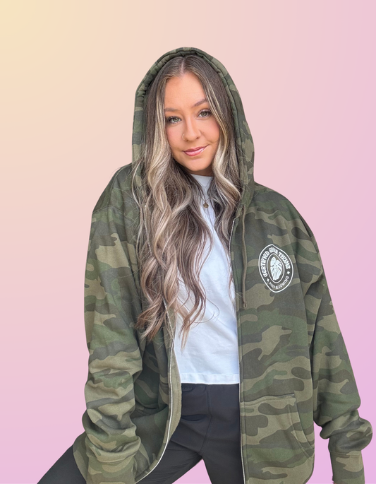 "Certified Green Thumb" Camo Full-Zip Hoodie