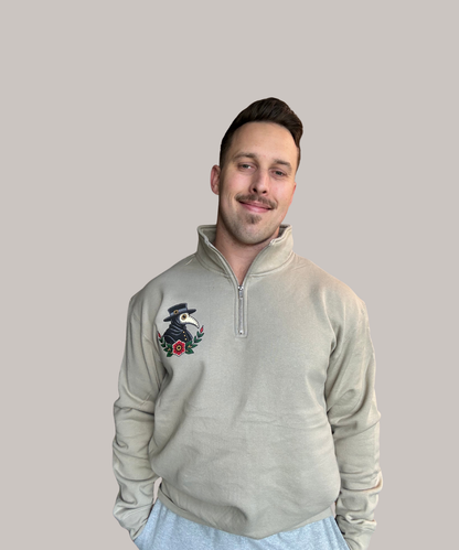 "Plague Doctor" Quarter Zip Sweatshirt
