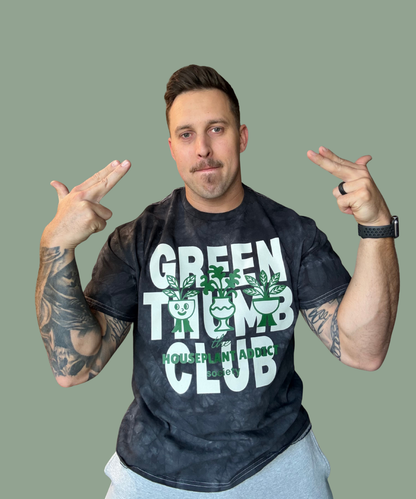 "Green Thumb Club" Crystal Black Tee
