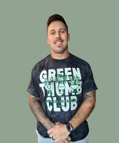 "Green Thumb Club" Crystal Black Tee